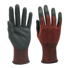 Palm Coated Safety Work Abrasive Gloves Touch Screen Foam Nitrile 4 Level Colorful Nylon Elastic Knitted Cuff